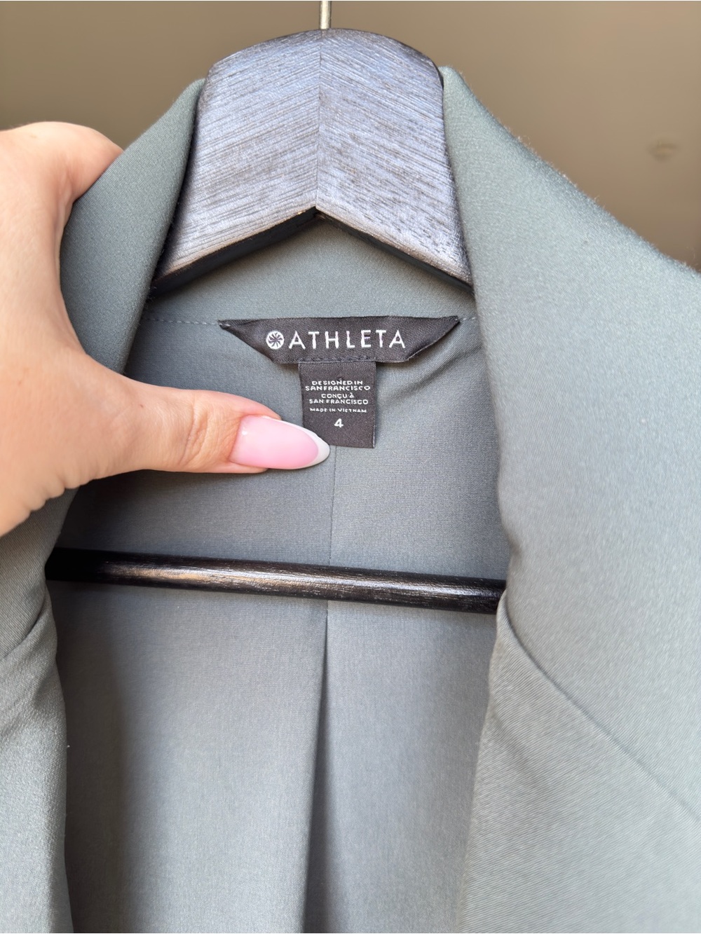 Athleta Sage Green Belted Blazer Jacket Size 4 Minimal Chic - Picture 5 of 10